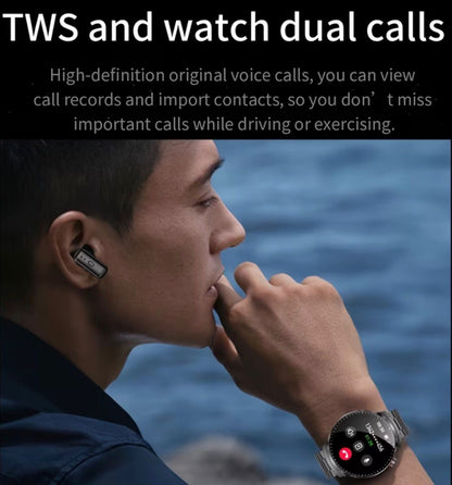 2-in-1 Smart Watch with Integrated TWS Earbuds